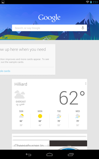 Google Now Main Screen 2